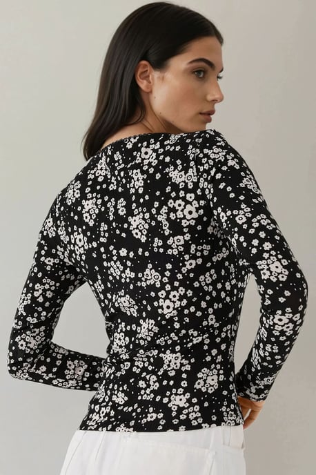 Bedrucktes Slim Fit Rundhals-Top - Image 6