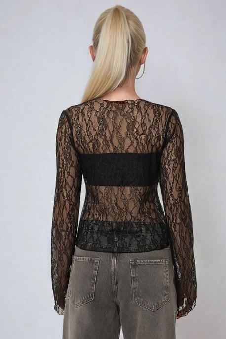 Crew-Neck Spitzenshirt - Image 4