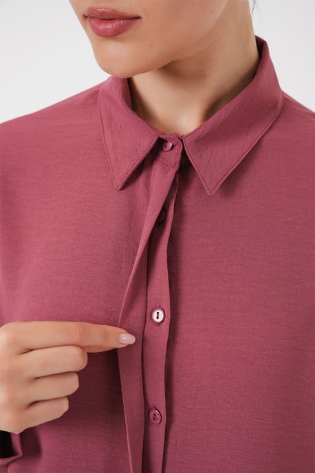 Oversized Langarm-Bluse mit Knopfleiste und Hemdkragen - Image 5