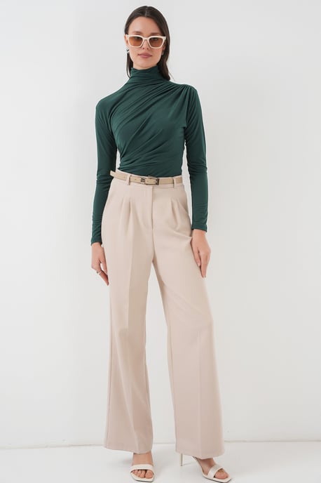 Fitted Rollkragenbluse mit Drapierung - Image 2