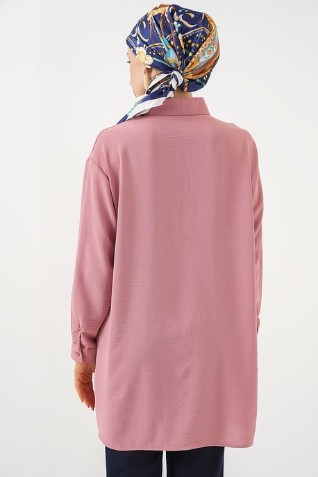 Oversized Langarm-Bluse mit Knopfleiste und Hemdkragen - Image 6