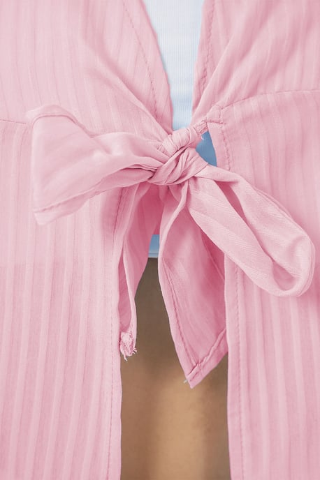 V-Ausschnitt Bluse mit Schleife - Image 2