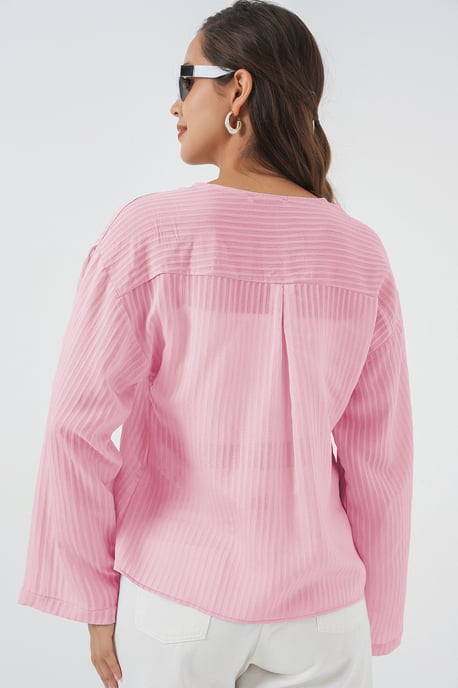 V-Ausschnitt Bluse mit Schleife - Image 3