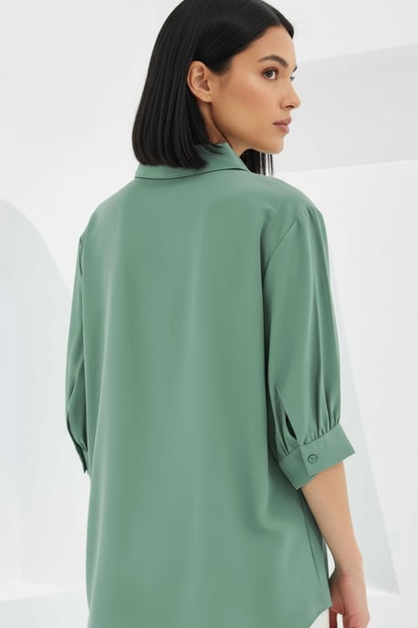 Polokragen Lockere Passform Bluse - Image 4