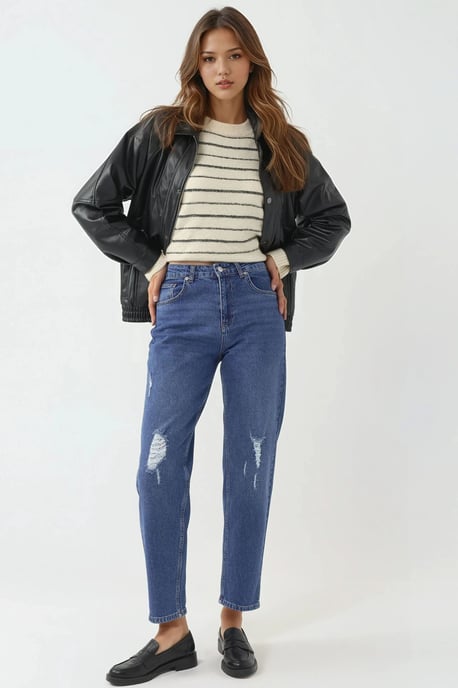 Zerstörte Detailierte Slim Fit Jeans - Image 2