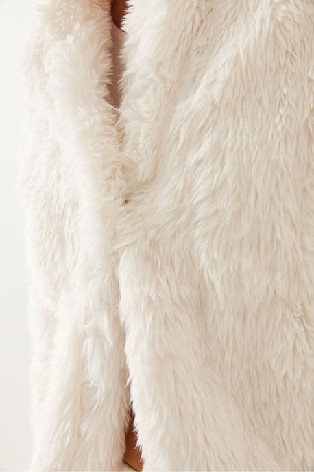 Bianco Lucci Plüsch-Faux-Fur-Mantel mit Schalkragen - Wollweiß - Image 4