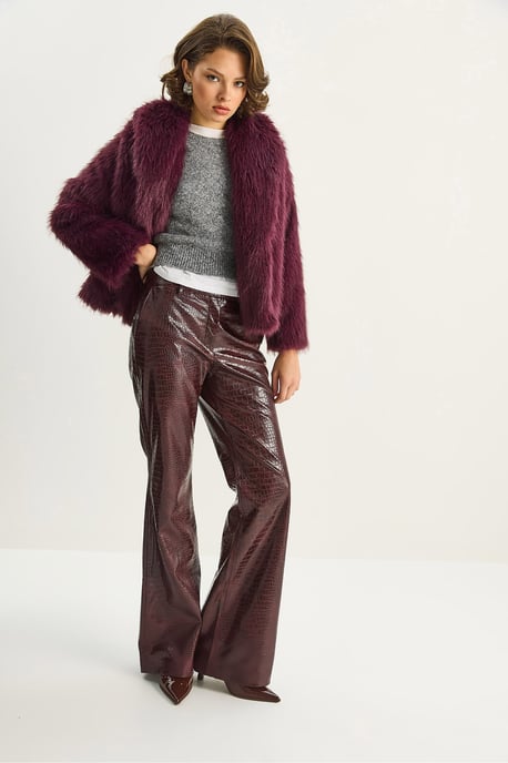 Kunstfell Kurzjacke mit offenem Kragen - Image 5