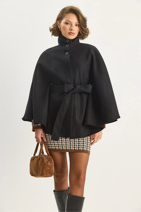 Poncho-Mantel mit Bindegürtel - Image 2