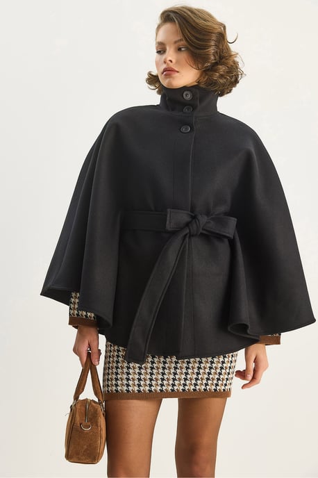 Poncho-Mantel mit Bindegürtel - Image 3