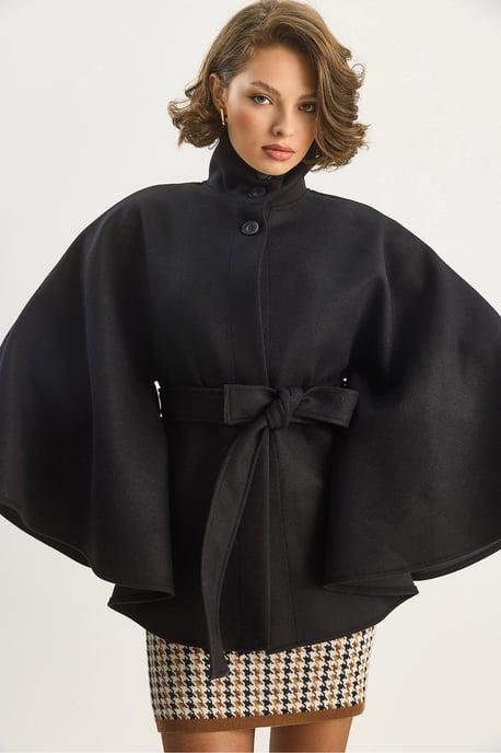 Poncho-Mantel mit Bindegürtel - Image 5