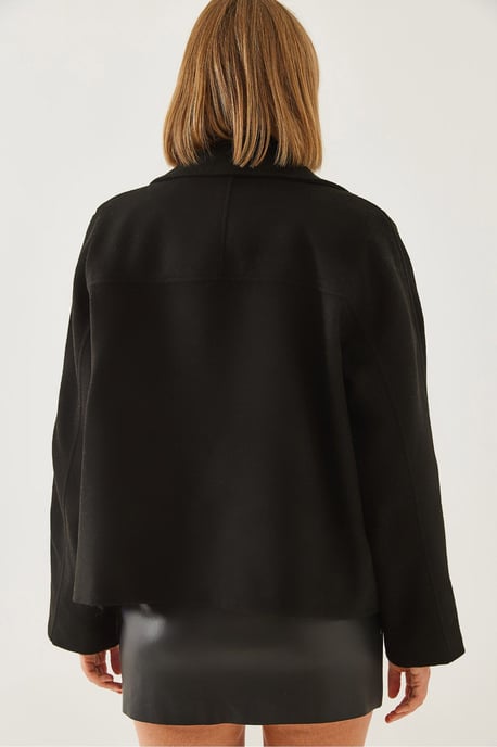 Filz-Schalkragen-Buttoned-Mantel - Image 4