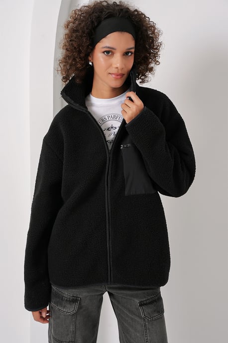 Oversized Plüschmantel mit Taschen - Image 3