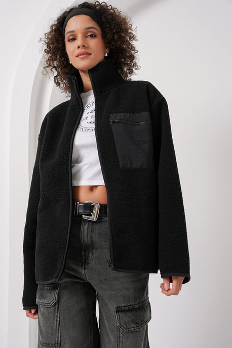 Oversized Plüschmantel mit Taschen - Image 4