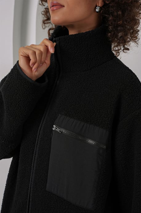 Oversized Plüschmantel mit Taschen - Image 5