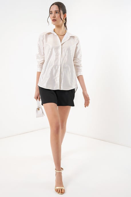 Übergroßes gestreiftes Button-Up Hemd - Image 2