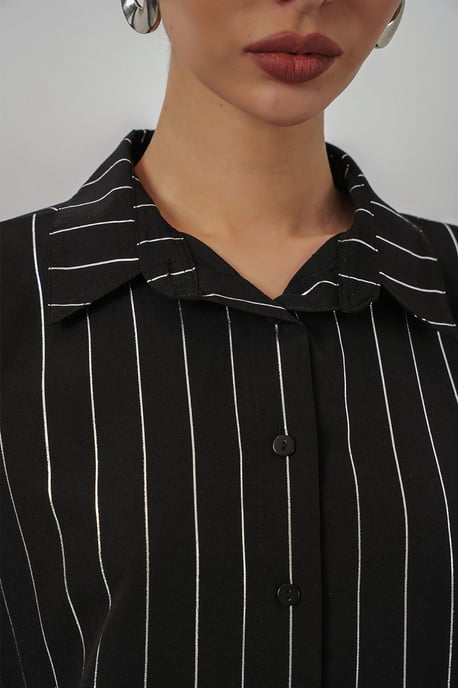 Übergroßes gestreiftes Button-Up Hemd - Image 4
