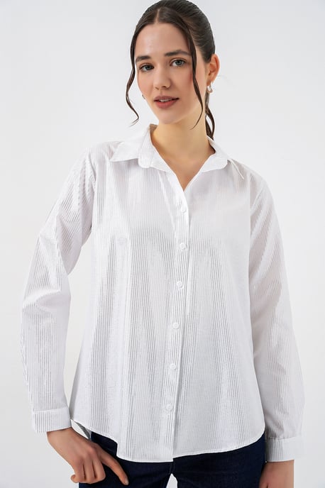 Übergroßes gestreiftes Button-Up Hemd - Image 3