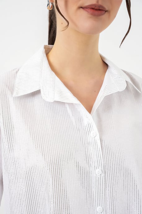 Übergroßes gestreiftes Button-Up Hemd - Image 4