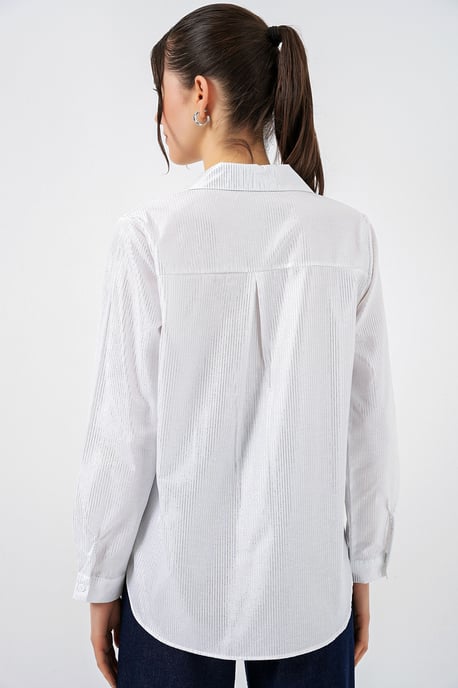 Übergroßes gestreiftes Button-Up Hemd - Image 5