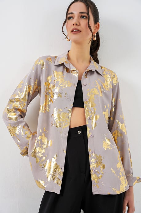 Übergroßes gestreiftes Button-Up Hemd - Image 1