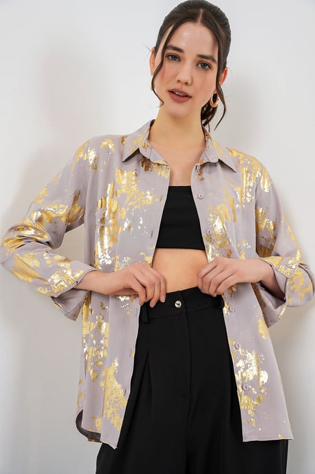 Übergroßes gestreiftes Button-Up Hemd - Image 4