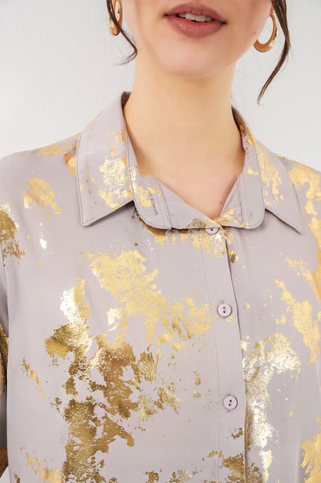 Übergroßes gestreiftes Button-Up Hemd - Image 5