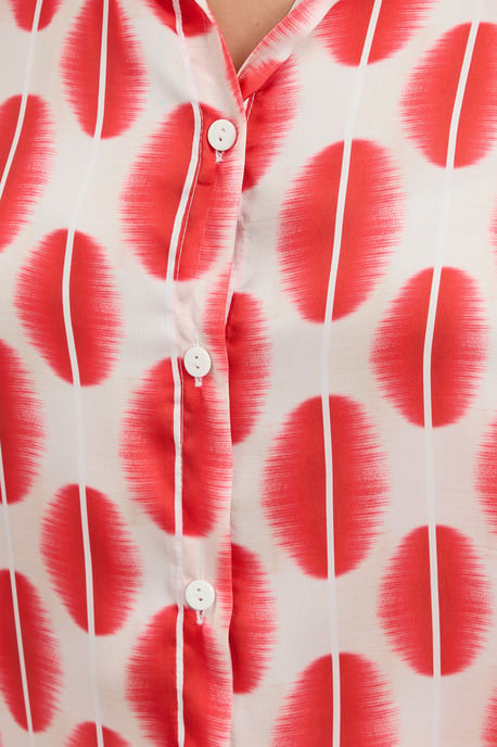 Satin Langarmhemd mit Knopfleiste - Image 3