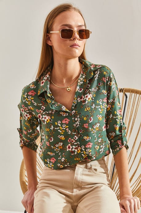 Blumen-Viskose-Shirt - Image 2