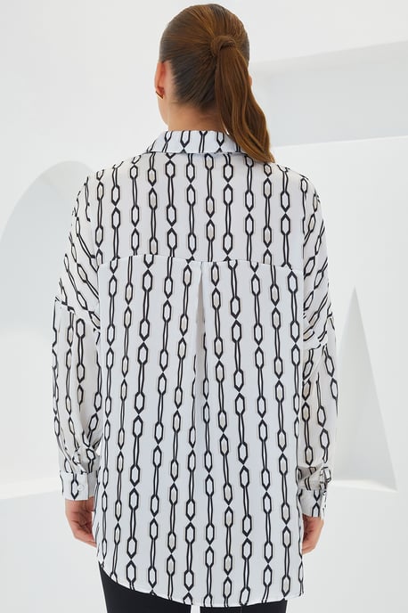Übergrößiges Satin-Knopf-Front-Shirt - Image 5