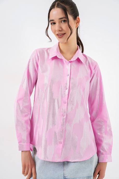 Übergroßes gestreiftes Button-Up Hemd - Image 3