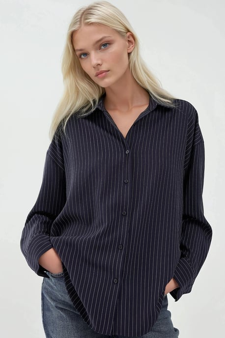 Oversized gestreiftes Hemd - Image 1