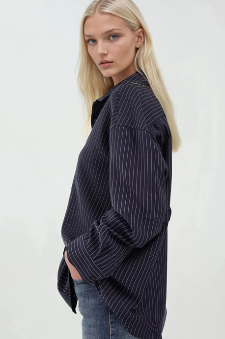 Oversized gestreiftes Hemd - Image 2