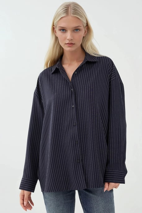 Oversized gestreiftes Hemd - Image 3