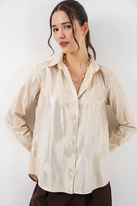 Übergroßes gestreiftes Button-Up Hemd - Image 4