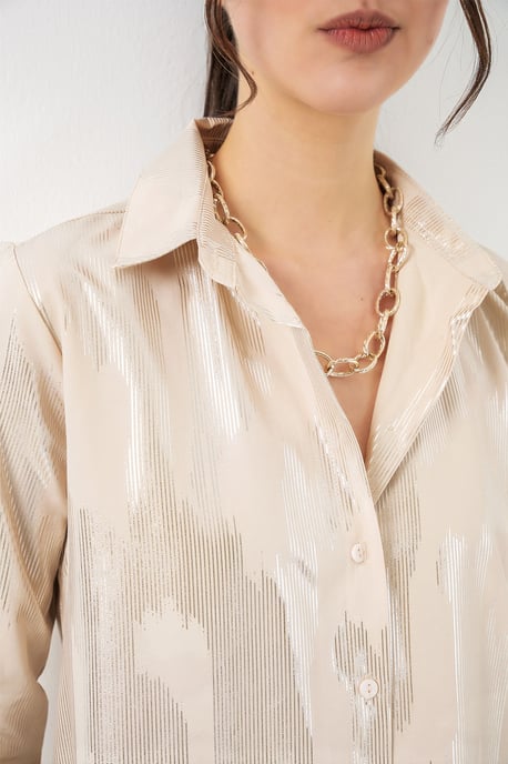 Übergroßes gestreiftes Button-Up Hemd - Image 5