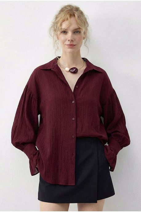 Übergroßes Rüschenshirt mit Knöpfen - Image 3