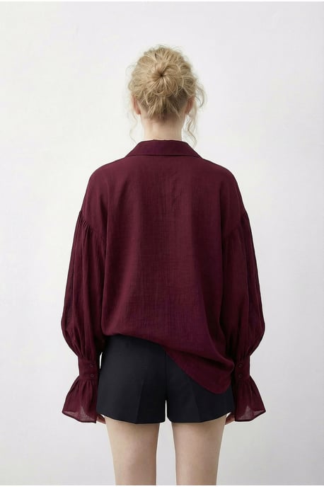 Übergroßes Rüschenshirt mit Knöpfen - Image 5
