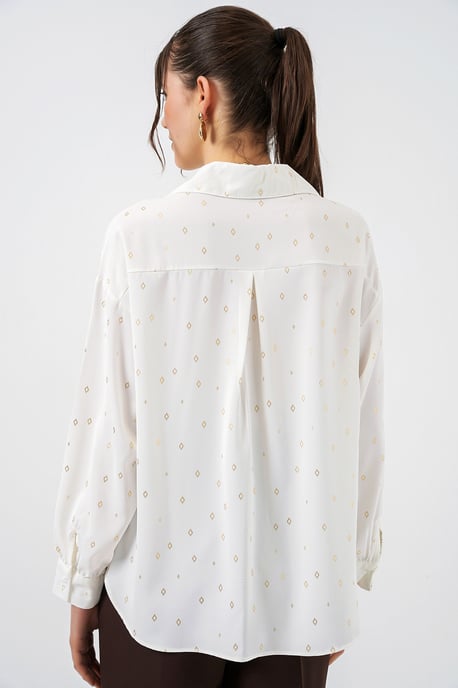 Oversized Langarmdruckhemd mit Tasche - Image 5