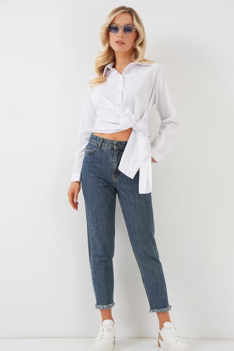 Crop-Shirt mit Schleifen-Detail - Image 2