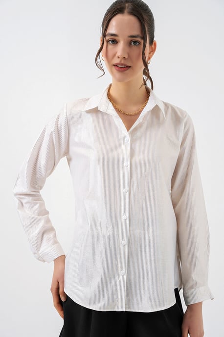 Übergroßes gestreiftes Button-Up Hemd - Image 3