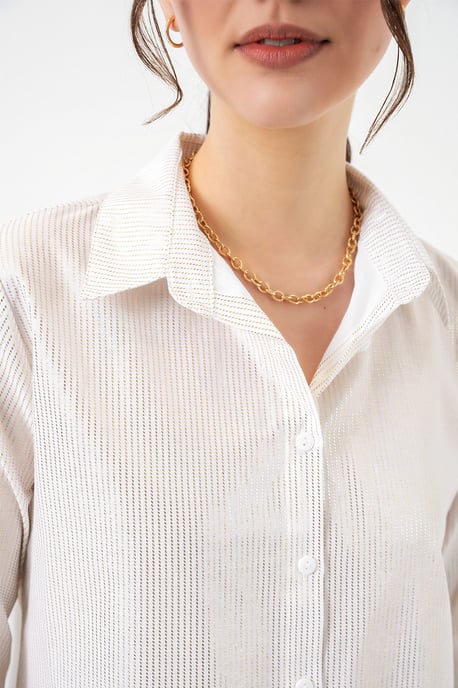 Übergroßes gestreiftes Button-Up Hemd - Image 4
