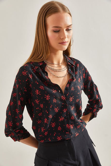 Blumen-Viskose-Shirt - Image 2