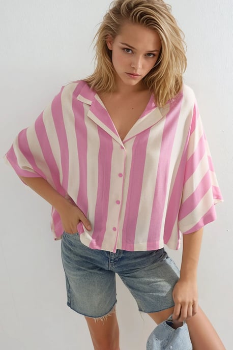 Lässiges gestreiftes Button-Down-Hemd - Image 1