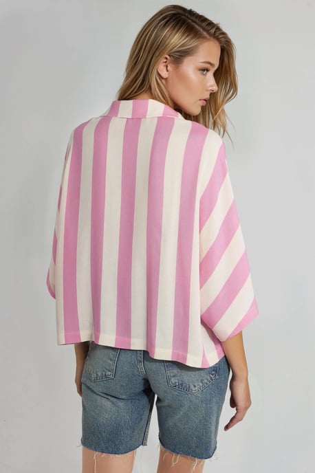 Lässiges gestreiftes Button-Down-Hemd - Image 3