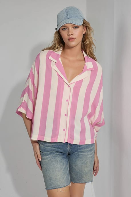 Lässiges gestreiftes Button-Down-Hemd - Image 5