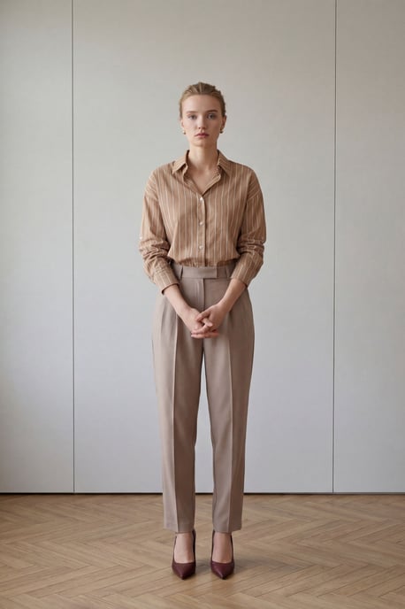 Gestreifte Button-Down Popelinehemd - Image 5