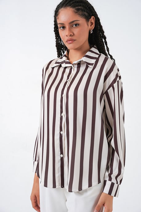 Satin Langarm-Button-Up-Shirt - Image 4