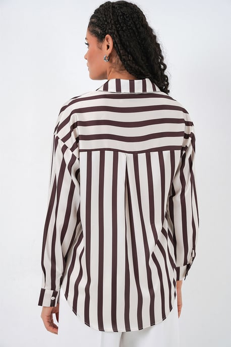 Satin Langarm-Button-Up-Shirt - Image 6