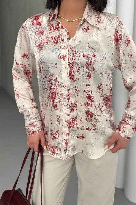 Bedruckte Crepe-Knopfshirt - Image 2