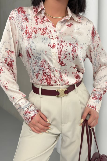 Bedruckte Crepe-Knopfshirt - Image 3
